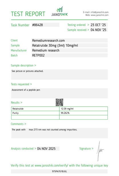 Remedium Research 30mg Retatrutide FlexiPen